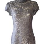 EXPRESS Sheer Gray Lace Backless Mock Turtleneck Top by ~ Women's Size SMALL Photo 1