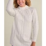 Soft Surroundings Ivory Nisette Sweater Cable Knit Mock Neck Sweater Sz PM Photo 1