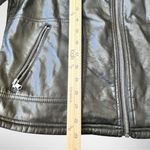CHAPS Women's Black Faux Leather Mid-Length Motorcyle Jacket XL | EUC Photo 10