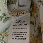 Lulus White Yellow Floral Silk Satin High Waisted Peasant Slip Midi Skirt Size M Photo 5