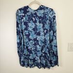 LOGO By Lori Goldstein LOGO Lori Goldstein Layers Blue Floral Mock Neck Shirt Preppy Womens XL Photo 5