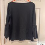 J.Crew Black Long Sleeve Boat Neck Flared Sleeve Women's Cotton Top Photo 1