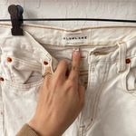 Slvrlake Ecru Cream White Tan Stitch Wide Leg Crop Ankle Fray Jeans 26 Photo 5