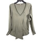 Lululemon  Knot A Problem Long Sleeve Tie Front Top Women Medium 8 10 Olive Green Photo 3