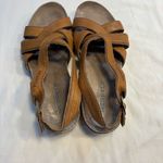 Merrell Women's  Bassoon Tan Leather Strappy Open Toe Buckle Sandals Size 8 Photo 2