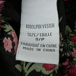 Suzy Shier Suzy Women's Black Rose Sheer Crop Top Flutter Sleeve Blouse Top S Photo 6