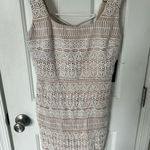 Lulus white and tan dress open back size medium bridesmaid, bachelorette party d Photo 0