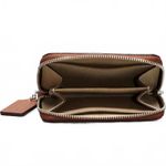 Coach Zip Around Wallet In Wavy Stripe Upcrafted Leather Black/Saddle NWT Photo 4