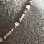 Handmade Freshwater Pearl + Rose Quartz + Unakite + Jasper Beaded Necklace Photo 2