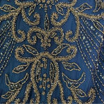 Pisarro Nights Illusion Beaded Mesh Column Gown Dark Teal Blue Size 2 NWT Photo 12