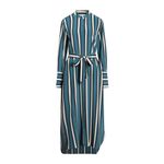 Equipment Connell Blue Striped Long Sleeve Belted Silk Shirt Dress Size Small Photo 1