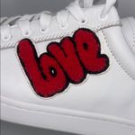 White and Red Love Embroidered Women's Sneakers Size 10 Photo 7