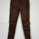 We Wore What  Brown Tiger Stripe Icon Jeans Womens 26 High Rise Skinny Denim Ankle Photo 0
