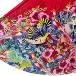 Anthropologie Y2K Floral Birds Flowy Mesh Tunic Smocked Top Size M Ruffle Artsy Photo 1