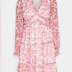 VERO MODA NWT Pink Floral Long Sleeve Smock Mini Dress VMSMILLA FRILL Size XXS Photo 6