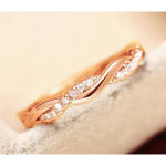 Boutique NEW 14k Rose Gold-Plated S925 Simulated Diamond Eternity Twist Ring, Size 7.5 Photo 6