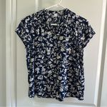 Old Navy  Navy and White Floral Blouse Photo 1
