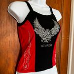 Vance Bikewear Sturgis Studded Rhinestone Eagle Flames Made in USA Small Black Photo 2