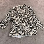 Alex Evenings ALEX‎ EVENINGS Women Zebra Party Blazer Jacket L Wrap Lined Blouse Shawl Collar Photo 5