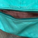 Fossil Authentic Cowhide Leather Fold-Over Aqua/Green Shoulder Bag Explorer Photo 2