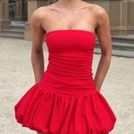 Babyboo Red  Mini Dress Drop Waist Bubble Skirt Photo 0