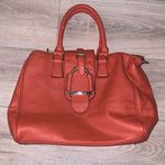 Charming Charlie Orange Handbag Satchel Zip Buckle Photo 0