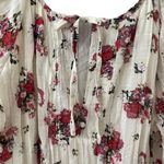 POL  Romantic Floral Print Tiered Ruffled Trim Dress M Photo 7