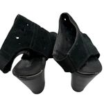 Franco Fortini  Women 11 Black Suede Perforated Peep Toe Heeled Booties Party Photo 3