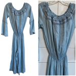 Walter Baker Milan Light Chambray Jumpsuit Off The Shoulder Wide Leg Crochet -S Photo 1