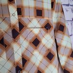 prAna  FLINT MAXI TUNIC SHIRT DRESS ORANGE BURGUNDY PLAID BUTTON FRONT M Photo 7