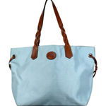Dooney & Bourke  Nylon Shopper Tote Purse Leather Strap Shoulder Bag Baby Blue Photo 0