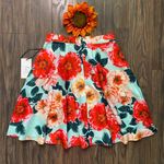 Unique Vintage 1950’s Mint & Red Floral Swing Skirt NWT | SMALL | Photo 3