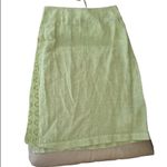 120% Lino Light Green Pencil Midi Skirt Photo 0