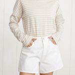 AGOLDE Organic Cotton High Rise White Parker Long Jean Shorts Dough 33 Photo 0