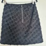Loft  By ANN TAYLOR  black poly Polka-dot Fringe Mini Skirt Photo 2