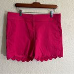Isaac Mizrahi  Hot Pink Scalloped Hem Shorts Size 6‎ High Waist Photo 1