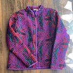 Choices Multicolor Quilted Jacket Purple Size M Photo 0
