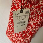 ZARA : Red & White Floral Patterned Dress- L Photo 3