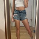 Garage High Waisted Blue Jean Shorts Photo 2