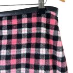 Talbots  Wool Blend Plaid Mini Skirt Pink Black Side Zip‎ Lined, Size 8 Photo 1