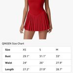 Qinsen Red Mini Tennis Dress Pleated New Size XS Photo 9