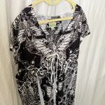 One World  Beach Monarch Butterfly Patterned Coverup- Hood- Drawstring waist- S Photo 5