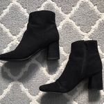 Forever 21 Black Suede Ankle Block Heel Booties Photo 0