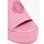 Maje NEW Platform Sandals Rose Fuschia Embroidered Logo size 40 Photo 3
