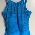 Ellen Tracy Women’s  Crochet Detail Tummy Control One Piece Swimsuit Blue Size 12 Photo 2