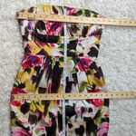 Y2K Strapless Silk Floral Dress Size Small Pink Photo 8