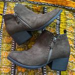 Sonoma  New Stone Olive Suede Zip Up Booties Photo 0