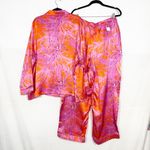 BedHead PJ’s X Trina Turk Floral Tropical Print Silk Satin Pajama Set Fuji Mums Pink Size 3X Photo 4