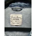Love Tree Women’s Denim Jacket 2X Distressed Medium Blue Wash Photo 4