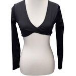 Molly green Long Sleeve Black Crop Top Photo 0